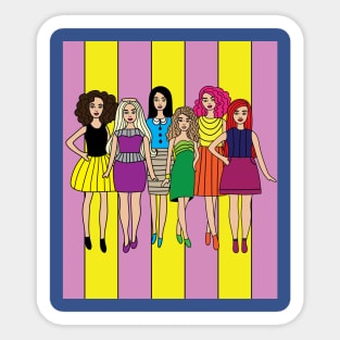 Colorful Retro Doll Sticker